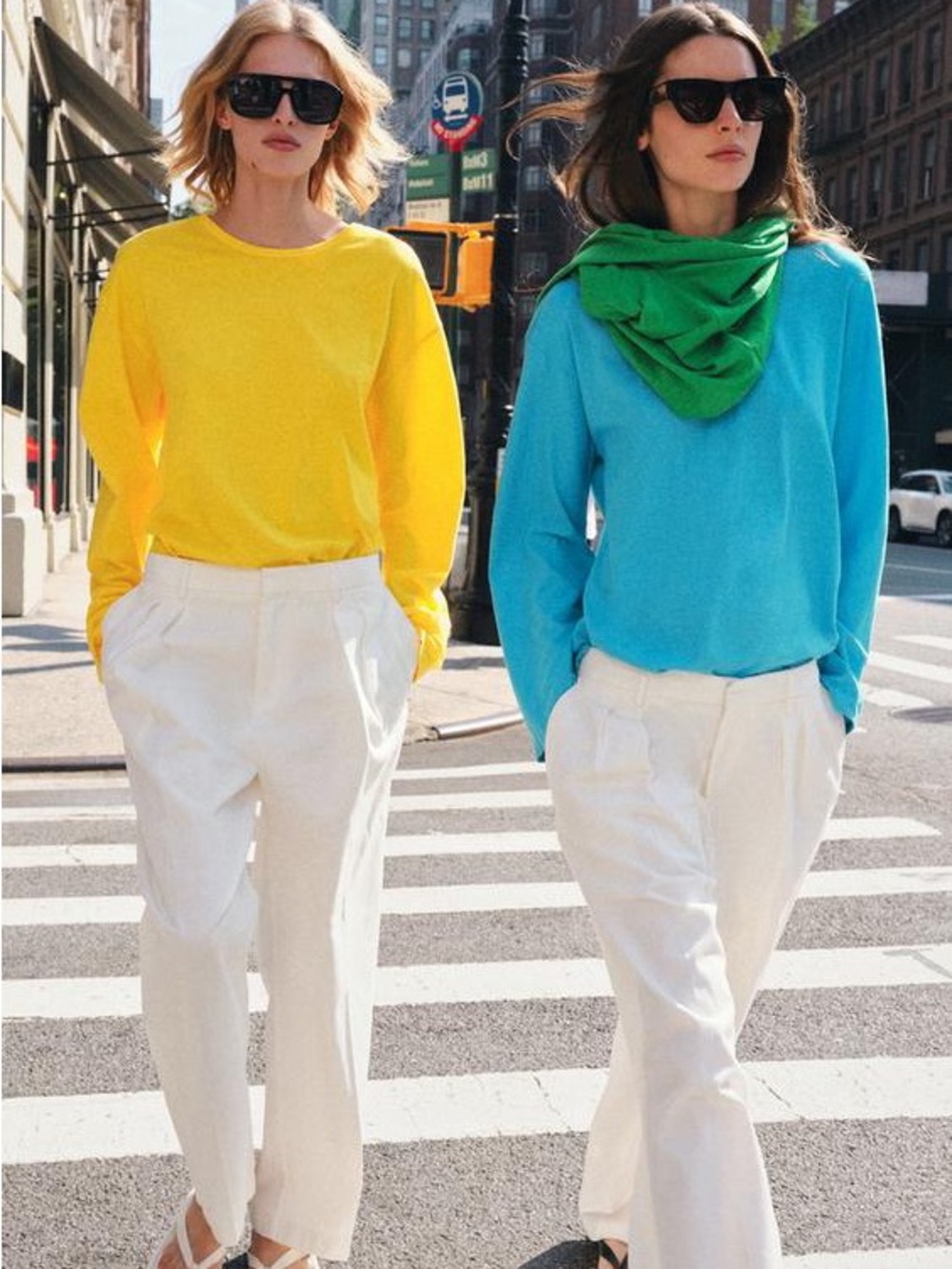 ZARA Lightweight Knit Sweater Bundle, Yellow & Blue